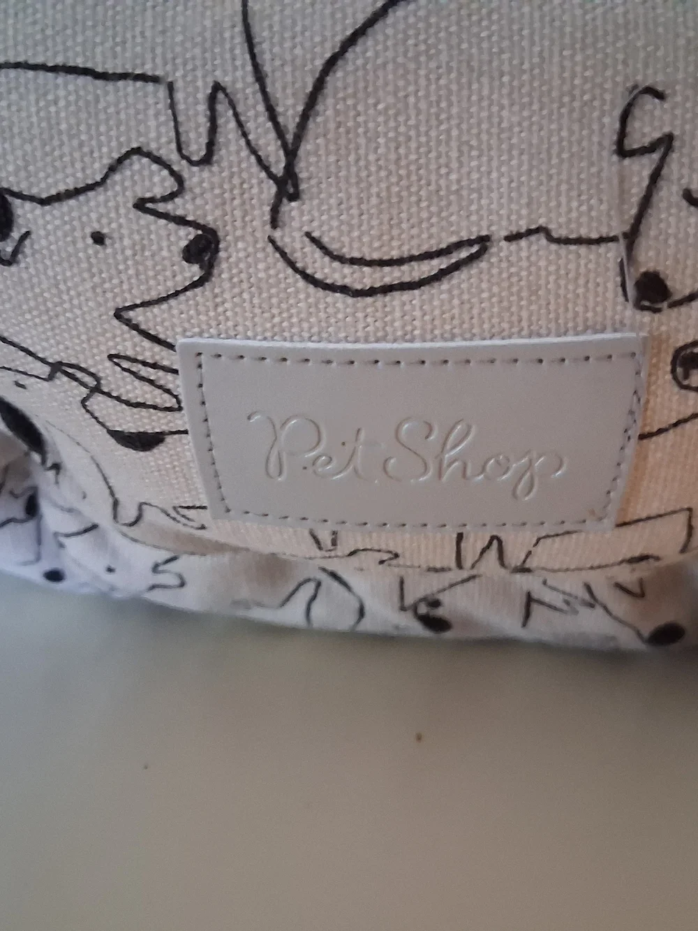 Gray Printed Pet Bed with Abstract Dog Pattern